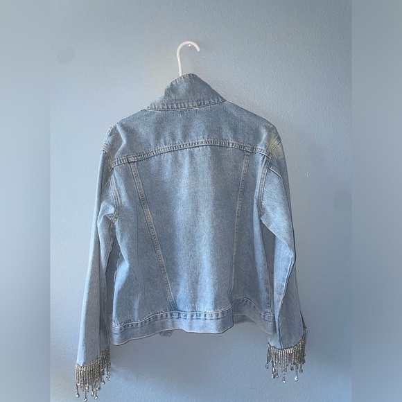 Y2k rhinestone denim jacket bling jacket crystal embellished jean jacket - Picture 11 of 13